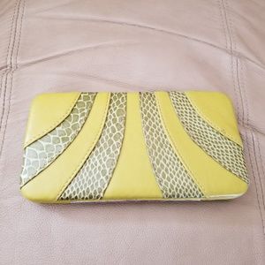 Lime Green Snakeskin Clutch Wallet